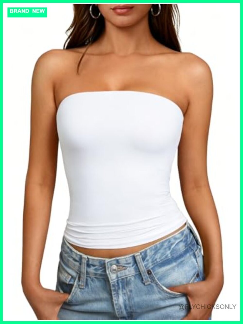 Double Lined Tube Top Strapless Y2K Crop Tank Top Women